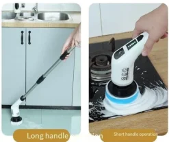 Lollanda 7-i-1 elektrisk rengøringsbørste, trådløs, med 7 udskiftelige børstehoveder, teleskophåndtag, Type-C opladning Online