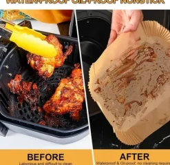 Bagning>Lollanda 100-pak non-stick bagepapir til Airfryer – varmebestandigt og praktisk