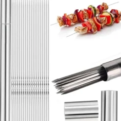 Griller>Lollanda Rustfrit Stål Spyd 30cm, Metal Spyd 50stk – Camping, Have, Genanvendelig