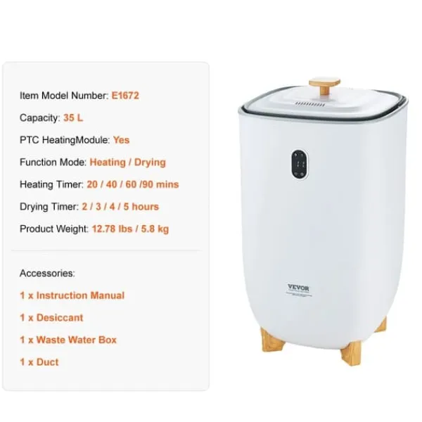 Luksus Håndklædetørrer, 35L Kapacitet, PTC Opvarmningsmodul,35L Sale