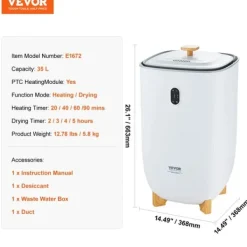 Luksus Håndklædetørrer, 35L Kapacitet, PTC Opvarmningsmodul,35L Sale