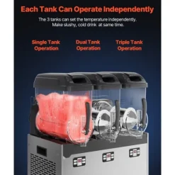 12Lx3 Kommerciel Slushy Maskine, Margarita, Smoothie, Frosne Drikke, Hurtig Frysefunktion, Optimal Til Fest. Best
