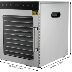 Dehydratorer>Maddehydrator, 10 bakker, justerbar temperatur,Sølv