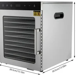 Dehydratorer>Maddehydrator, 10-bakke kapacitet, justerbar temperatur,Sølv