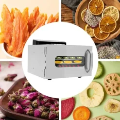 Maddehydrator, 400W, 6 bakker, temperaturinterval 30-90℃, timerindstilling 30 min-24 timer, rustfrit stål Clearance