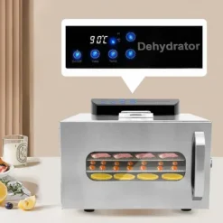 Maddehydrator, 400W, 6 bakker, temperaturinterval 30-90℃, timerindstilling 30 min-24 timer, rustfrit stål Clearance