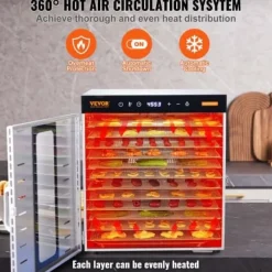 Maddehydrator, 46x42x46,5 cm, rustfrit stål New