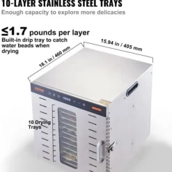 Maddehydrator, 46x42x46,5 cm, rustfrit stål New