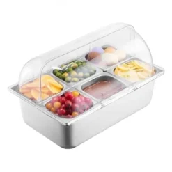 Isspande & Kølere>Madserveringsdisplaybeholder, 54.6x36.5x31 cm, rustfrit stål