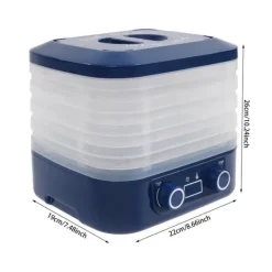 Madtørrer, 5 bakker, justerbar temperatur, stille drift,Blå Best