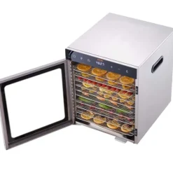Dehydratorer>Madtørrer, 10-bakke kapacitet, justerbar timer og temperatur,10 Bakker 1000W