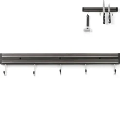 Køkkenorganisering>Magnetliste til knive med kroge, længde 450 mm - Hendi 820308