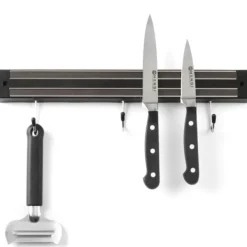 Køkkenorganisering>Magnetliste til knive med kroge, længde 450 mm - Hendi 820308