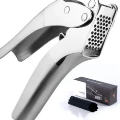 Hvidløgspressere>Manuel hvidløgspresse i rustfrit stål