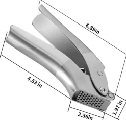 Hvidløgspressere>Manuel hvidløgspresse i rustfrit stål