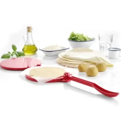 Manuel tortillapresse 250mm rød Hendi 513033 Discount