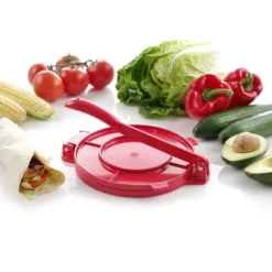 Manuel tortillapresse 250mm rød Hendi 513033 Discount