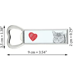 Manx - flaskeåbner med kat, personlig køleskabsåbner, unik gave til en mand fra Art-Dog Best