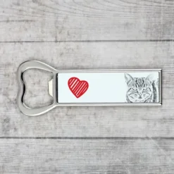 Manx - flaskeåbner med kat, personlig køleskabsåbner, unik gave til en mand fra Art-Dog Best