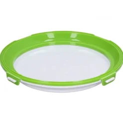 Matkonserveringsbricka Återanvändbar Stapelbar rund köksförvaringsbehållare med förseglingslock Grön Sale
