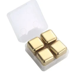 Metal isterninger Rustfrit stål Genanvendelige Hurtig nedkøling ren whiskysten med istang til drink Drik Golden New