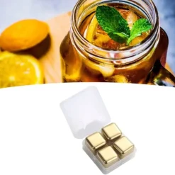 Metal isterninger Rustfrit stål Genanvendelige Hurtig nedkøling ren whiskysten med istang til drink Drik Golden New