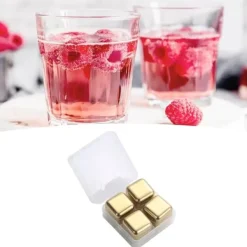 Metal isterninger Rustfrit stål Genanvendelige Hurtig nedkøling ren whiskysten med istang til drink Drik Golden New