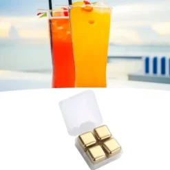 Metal isterninger Rustfrit stål Genanvendelige Hurtig nedkøling ren whiskysten med istang til drink Drik Golden New