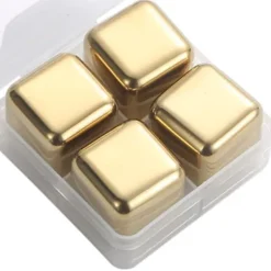 Metal isterninger Rustfrit stål Genanvendelige Hurtig nedkøling ren whiskysten med istang til drink Drik Golden New