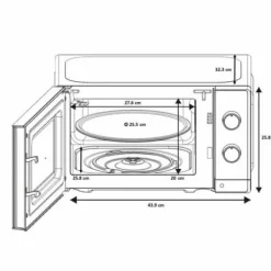 Ovne>Mikrobølgeovnen Oceanic OCEAMO20W12 Hvid 20 L