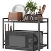 Køkkenorganisering>Mikrobølgeovnshylde, metal, 39,5-64x32x47,5 cm, sort