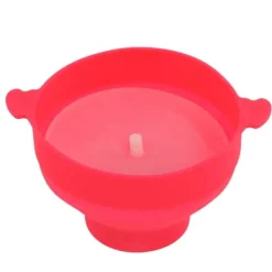 Mikrovågsbar popcornskål med genomskinligt lock och handtag hopfällbar popcornmaskin i silikon för Home Rose Red Hot