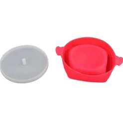 Mikrovågsbar popcornskål med genomskinligt lock och handtag hopfällbar popcornmaskin i silikon för Home Rose Red Hot