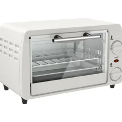 Ovne>Miniovn 10 L, 750 W, op til 230 °C, 60 min, bageplade & rist, cremehvid