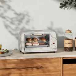 Ovne>Miniovn 10 L, 750 W, op til 230 °C, 60 min, bageplade & rist, cremehvid