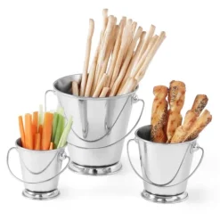 Tilbehør Til Madservering>Minispand med håndtag til snacks lavet af rustfrit stål, diameter. 125 mm - Hendi 426371