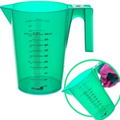 Målebægere & Måleskeer>Målebæger i plastik, 500 ml, grønmalet PP-vægt med håndtag