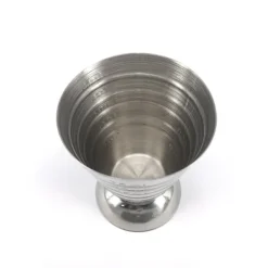 Målebæger i rustfrit stål 2,5 oz (75 ml) med tre volumenskalaer, let at rengøre og holdbart New