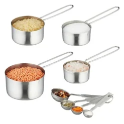 Målebæger og måleske sæt, 8-dele, sølv Outlet
