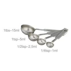 Målebæger og måleske sæt, 8-dele, sølv Outlet