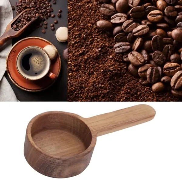 Målebægere & Måleskeer>Måleske i træ til kaffe, køkken, suppe, måleske, værktøj til kaffebønner, 8g