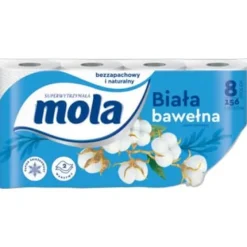Toiletpapir>Mola Hvidt Bomulds Toiletpapir 8 Ruller