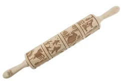 Kageruller>MoodForWood Trækagerulle, Graveret, 43 cm med Håndtag, Perfekt til Bagning - Dyremønster