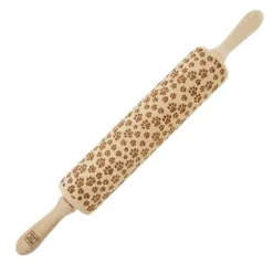 MoodForWood Trækagerulle, Graveret, 43 cm med Håndtag, Perfekt til Bagning - Potemønster Best