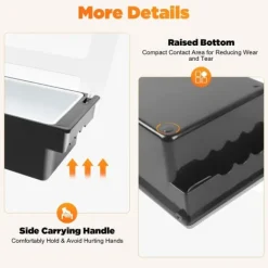 Multifunktionel krydderibeholder med låg - 3-delt indsats-sæt - 50×15×10 cm - Køkken- og baropbevaring - Sort New