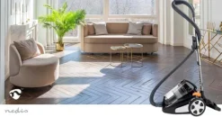 Nedis Poseløs støvsuger | Poseløs | 700 W | Støvkapacitet: 3.0 l | Combi Børste | Aaktionsradius: 8.50 m | HEPA luftfilter | Antracit / Orange / Sort