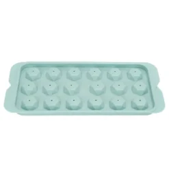 Nem deformerbar isterningbakke - fødevaregodkendt PP isterningform med låg - sød isterningbakke til køleskab - diamant 18 gitre blå Best