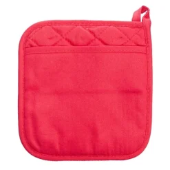 NICOLE RED grydelapper og ovnhandske i fuld længde, 100% bomuld med neopren, tyk rød