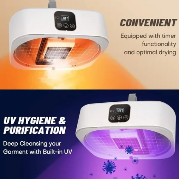 Tørreskab>OBOSOE bærbar tørretumbler, minitørretumbler med fjernbetjening, foldbar elektrisk tørretumbler med tørrepose til rejser, campingvogn, hjem