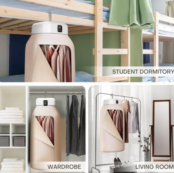 Tørreskab>OBOSOE bærbar tørretumbler, minitørretumbler med fjernbetjening, foldbar elektrisk tørretumbler med tørrepose til rejser, campingvogn, hjem